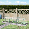 Outsunny 11.5' x 3' x 2.5' Plastic Mini Tunnel Greenhouse Garden Green Grow Shed Portable Plant Flower Warm House Steel Frame Zipped Doors, Clear