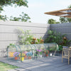Outsunny 11.5' x 3' x 2.5' Plastic Mini Tunnel Greenhouse Garden Green Grow Shed Portable Plant Flower Warm House Steel Frame Zipped Doors, Clear