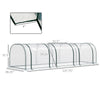 Outsunny 11.5' x 3' x 2.5' Plastic Mini Tunnel Greenhouse Garden Green Grow Shed Portable Plant Flower Warm House Steel Frame Zipped Doors, Clear