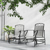 Outsunny Outdoor Glider Chair Set of 2, Patio Swing Glider with Thickened Breathable Mesh Seat and High Back, Steel Frame Patio Glider for Garden, Porch, Backyard, Grey