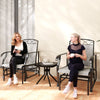 Outsunny Outdoor Glider Chair Set of 2, Patio Swing Glider with Thickened Breathable Mesh Seat and High Back, Steel Frame Patio Glider for Garden, Porch, Backyard, Grey