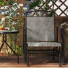 Outsunny Outdoor Glider Chair Set of 2, Patio Swing Glider with Thickened Breathable Mesh Seat and High Back, Steel Frame Patio Glider for Garden, Porch, Backyard, Grey
