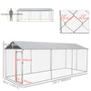 PawHut Outdoor Dog Kennel Dog Run with Waterproof, UV Resistant Cover for All-Sized Dogs, 19.7' x 7.5' x 7.5', Silver