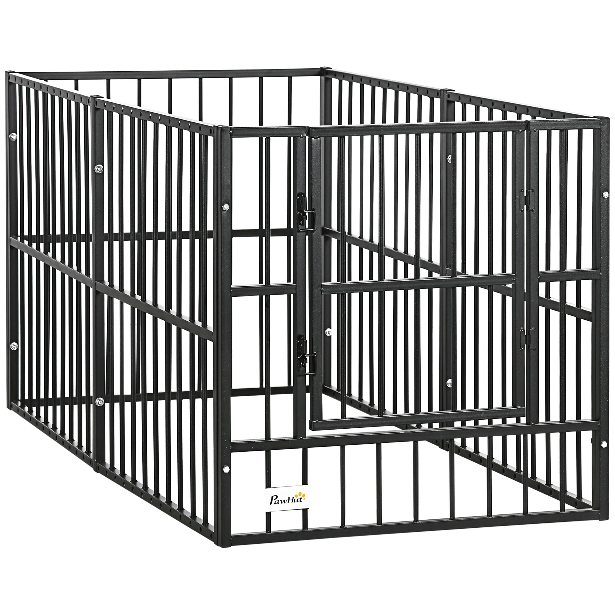 PawHut 33" - 60" x 31.5" Indoor & Outdoor Dog Playpen for Small & Medium Dogs, Dog Kennel Outdoor Playpen Dog Exercise Pen with Tall Height, Dog Run Enclosure
