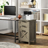 HOMCOM 3 Drawer File Cabinet with Silent Slides, Vertical Filing Cabinet for Hanging A4/Letter Size, Rustic Farmhouse Printer Stand with Storage for Home Office, Grey Wash