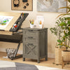 HOMCOM 3 Drawer File Cabinet with Silent Slides, Vertical Filing Cabinet for Hanging A4/Letter Size, Rustic Farmhouse Printer Stand with Storage for Home Office, Grey Wash
