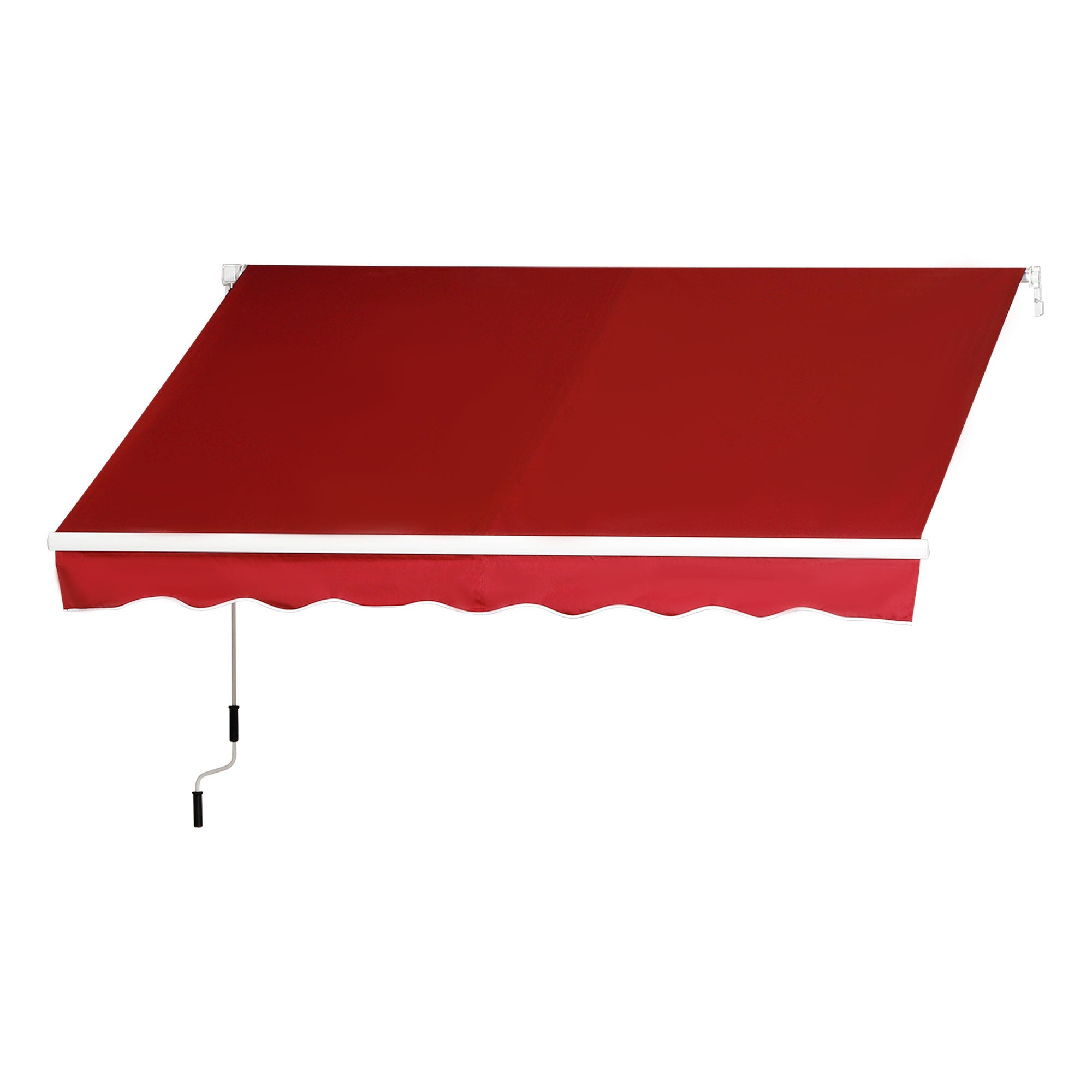 Outsunny 8' x 7' Retractable Awning, Patio Awnings, Sunshade Shelter with 280 g/m² UV & Water-Resistant Fabric and Aluminum Frame for Deck, Balcony, Yard, Wine Red