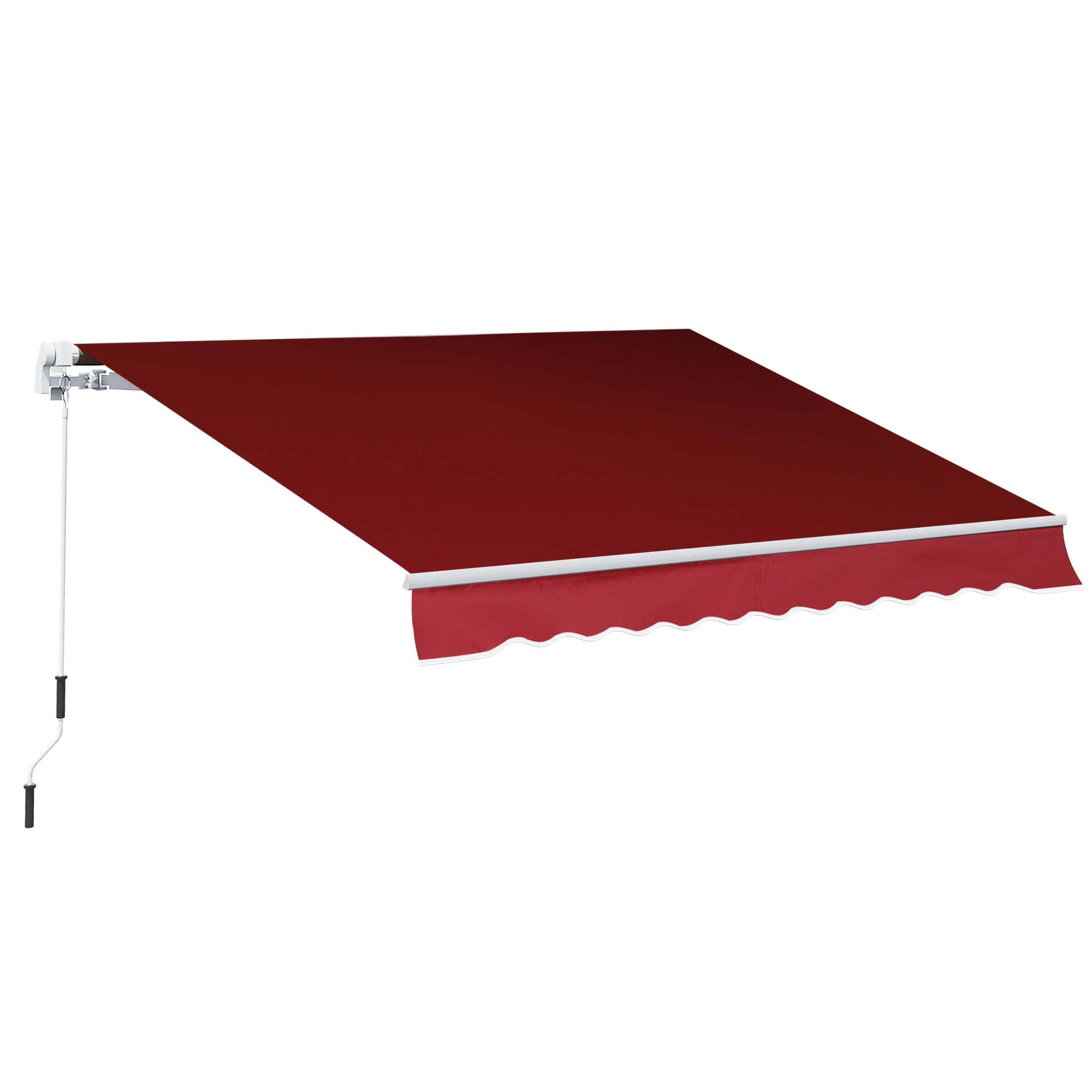 Outsunny 8' x 7' Retractable Awning, Patio Awnings, Sunshade Shelter with 280 g/m² UV & Water-Resistant Fabric and Aluminum Frame for Deck, Balcony, Yard, Wine Red