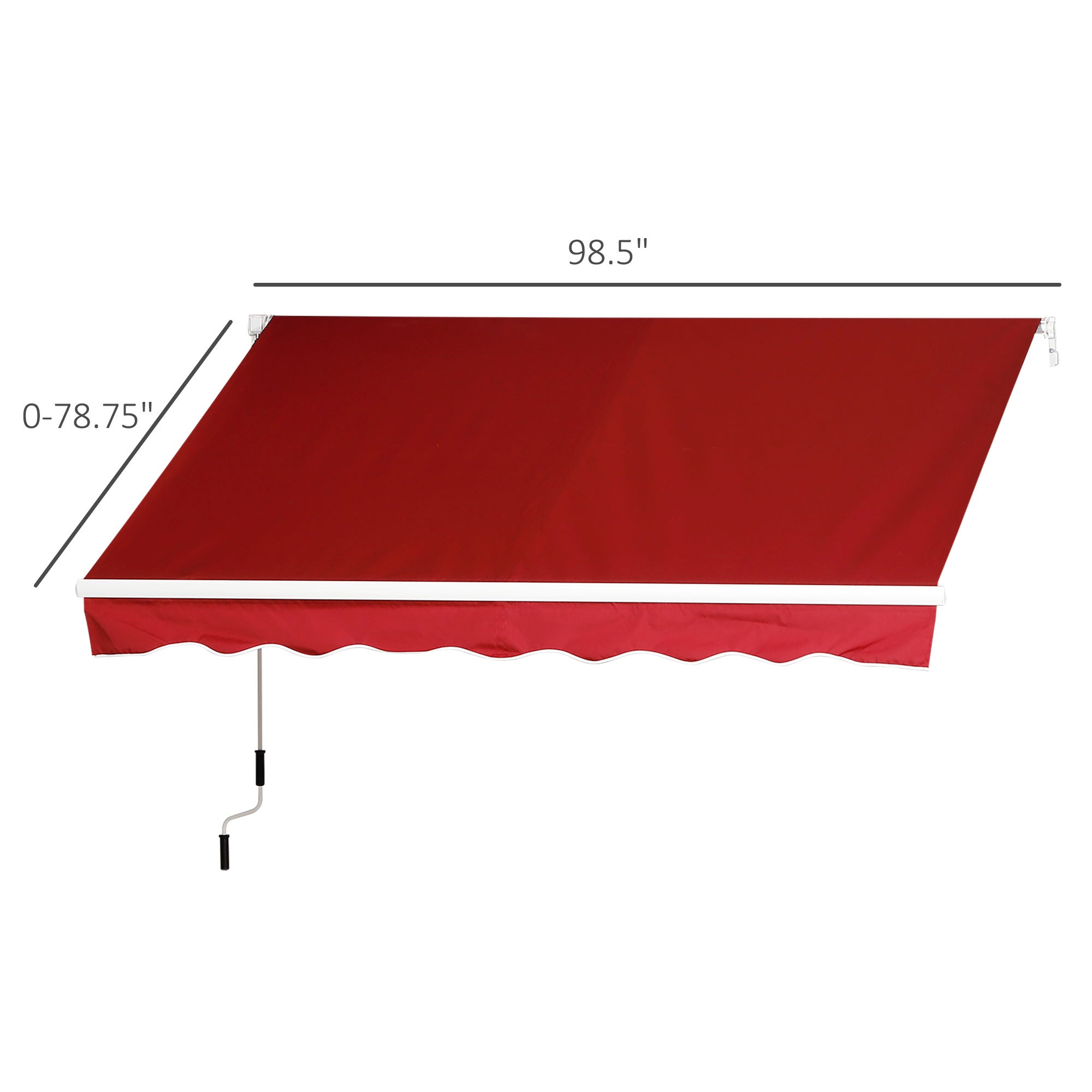 Outsunny 8' x 7' Retractable Awning, Patio Awnings, Sunshade Shelter with 280 g/m² UV & Water-Resistant Fabric and Aluminum Frame for Deck, Balcony, Yard, Wine Red
