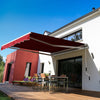 Outsunny 8' x 7' Retractable Awning, Patio Awnings, Sunshade Shelter with 280 g/m² UV & Water-Resistant Fabric and Aluminum Frame for Deck, Balcony, Yard, Wine Red