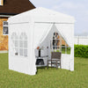 Outsunny 6.7' x 6.7' Pop-Up Canopy Tent with Sidewalls, Instant Sun Shelter, Height-Adjustable, Carry Bag Included, for Outdoor, Garden, Patio, White