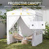 Outsunny 6.7' x 6.7' Pop-Up Canopy Tent with Sidewalls, Instant Sun Shelter, Height-Adjustable, Carry Bag Included, for Outdoor, Garden, Patio, White