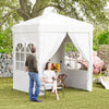 Outsunny 6.7' x 6.7' Pop-Up Canopy Tent with Sidewalls, Instant Sun Shelter, Height-Adjustable, Carry Bag Included, for Outdoor, Garden, Patio, White