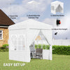 Outsunny 6.7' x 6.7' Pop-Up Canopy Tent with Sidewalls, Instant Sun Shelter, Height-Adjustable, Carry Bag Included, for Outdoor, Garden, Patio, White