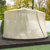 Outsunny Outdoor Patio 7.5FT Umbrella Table Screen Mosquito Bug Net, Garden Large Umbrella Cover Netting with Zippered Door, Beige (Mosquito Netting ONLY)