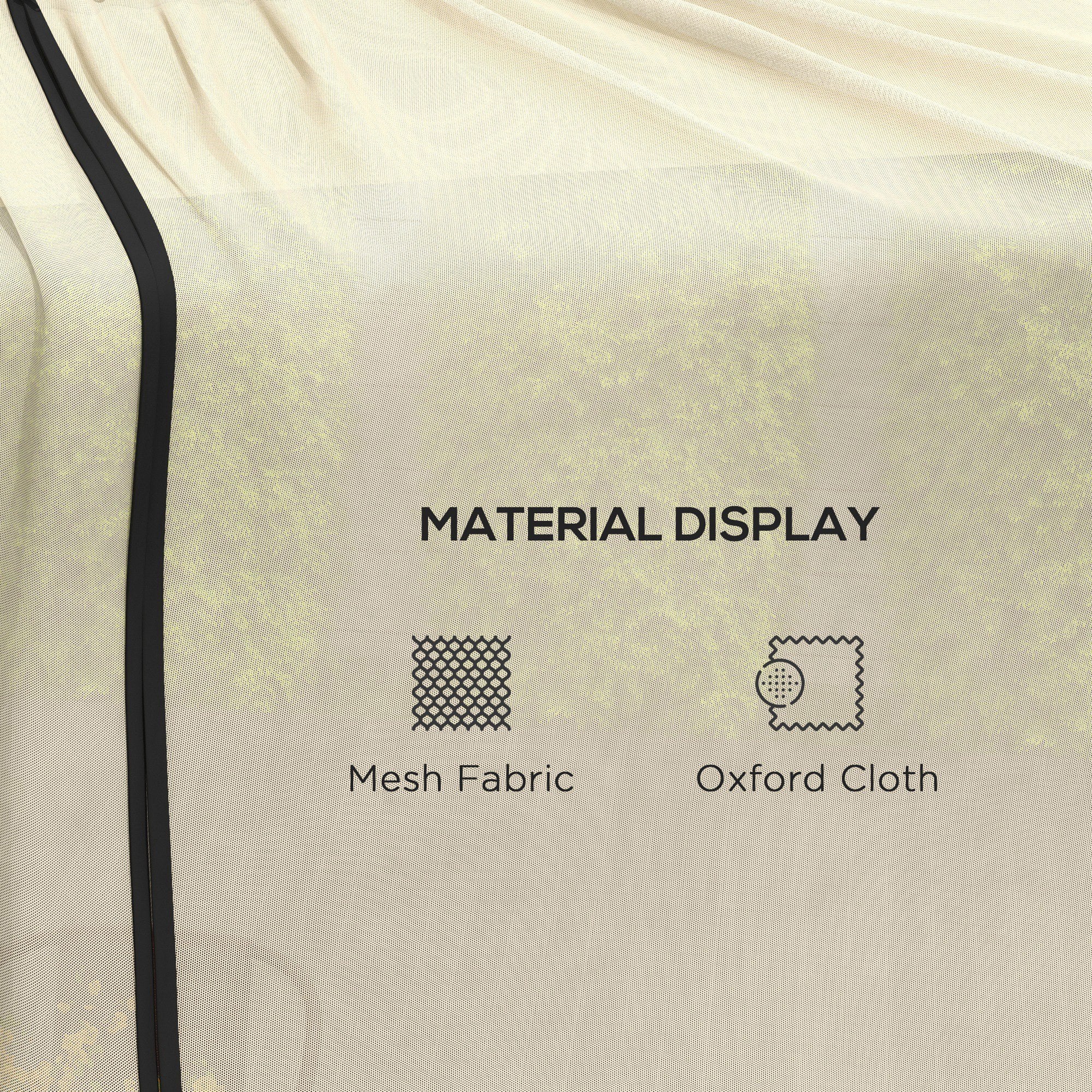 Outsunny Outdoor Patio 7.5FT Umbrella Table Screen Mosquito Bug Net, Garden Large Umbrella Cover Netting with Zippered Door, Beige (Mosquito Netting ONLY)