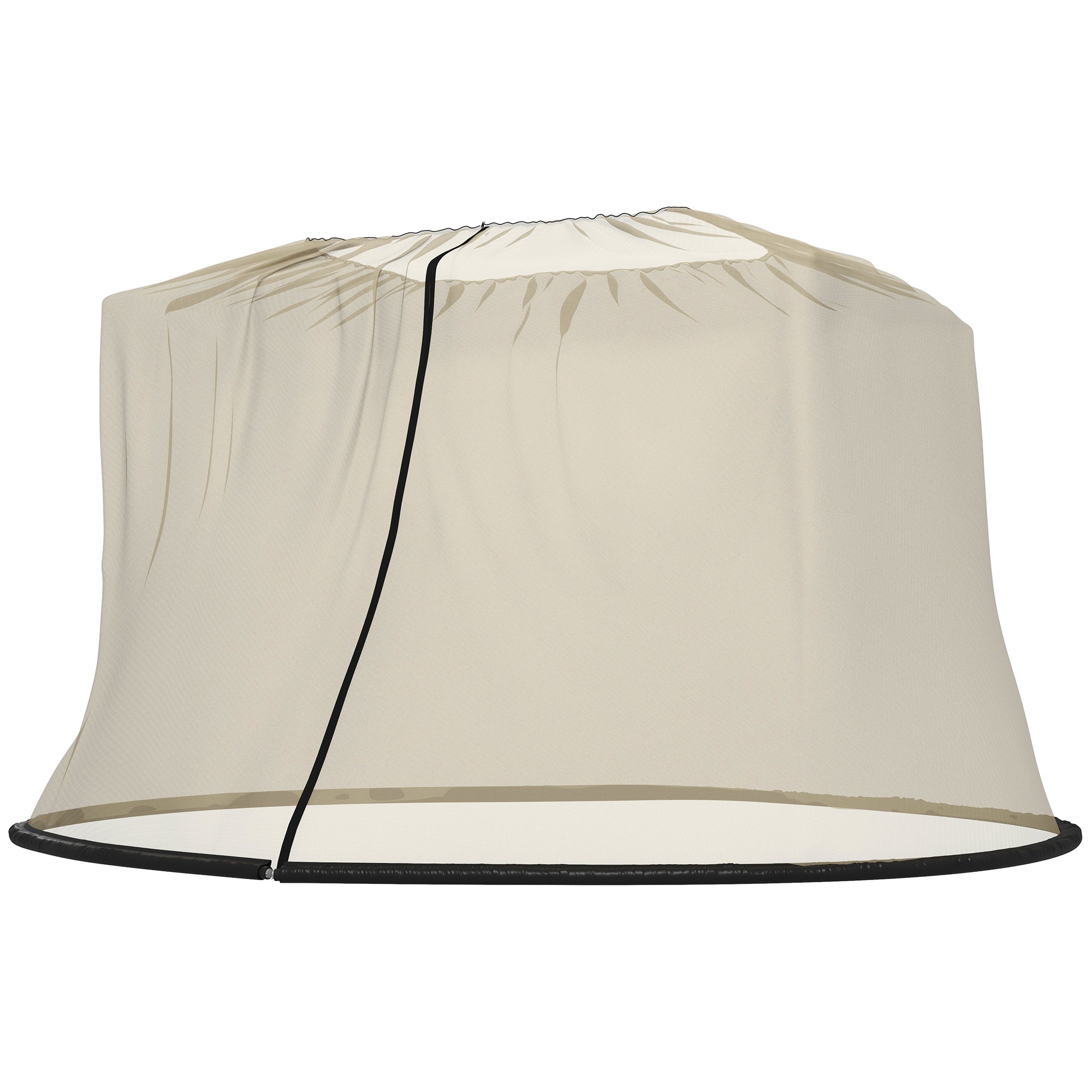 Outsunny Outdoor Patio 7.5FT Umbrella Table Screen Mosquito Bug Net, Garden Large Umbrella Cover Netting with Zippered Door, Beige (Mosquito Netting ONLY)