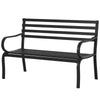 Outsunny 2 Seater Outdoor Bench, Metal Garden Bench with Slatted Backrest and Seat, Patio Loveseat for Yard, Lawn, Porch, Black