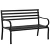 Outsunny 2 Seater Outdoor Bench, Metal Garden Bench with Slatted Backrest and Seat, Patio Loveseat for Yard, Lawn, Porch, Black