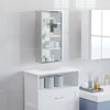 HOMCOM Wall Mount Medicine Cabinet, Bathroom Cabinet with 4 Tier Shelves, Stainless Steel Frame and Glass Door, Lockable with 2 Keys, Silver, 12" x 23.5"