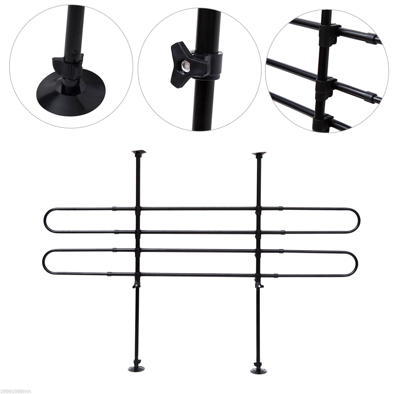 PawHut D00-002 Expandable Pet Car Barrier Auto Vehicle Dog Fence Guard Safety Gate, Black