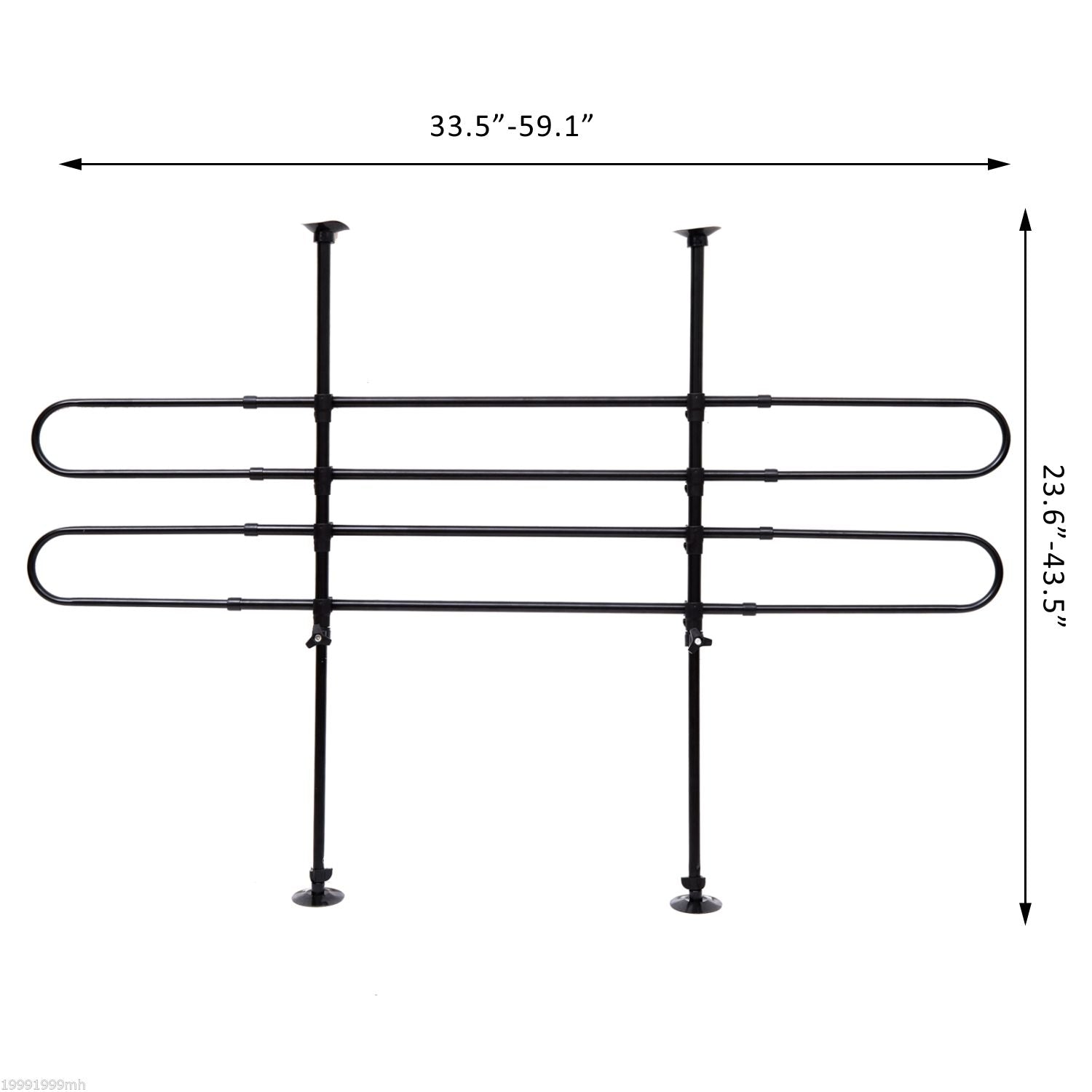 PawHut D00-002 Expandable Pet Car Barrier Auto Vehicle Dog Fence Guard Safety Gate, Black