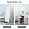 HOMCOM 63"x20" Full Length Mirror, Floor Standing, Wall-Mounted or Leaning Against Wall Tall Mirror with Support Frame, Rectangular Full Body Mirror for Bedroom, Living Room, Gold