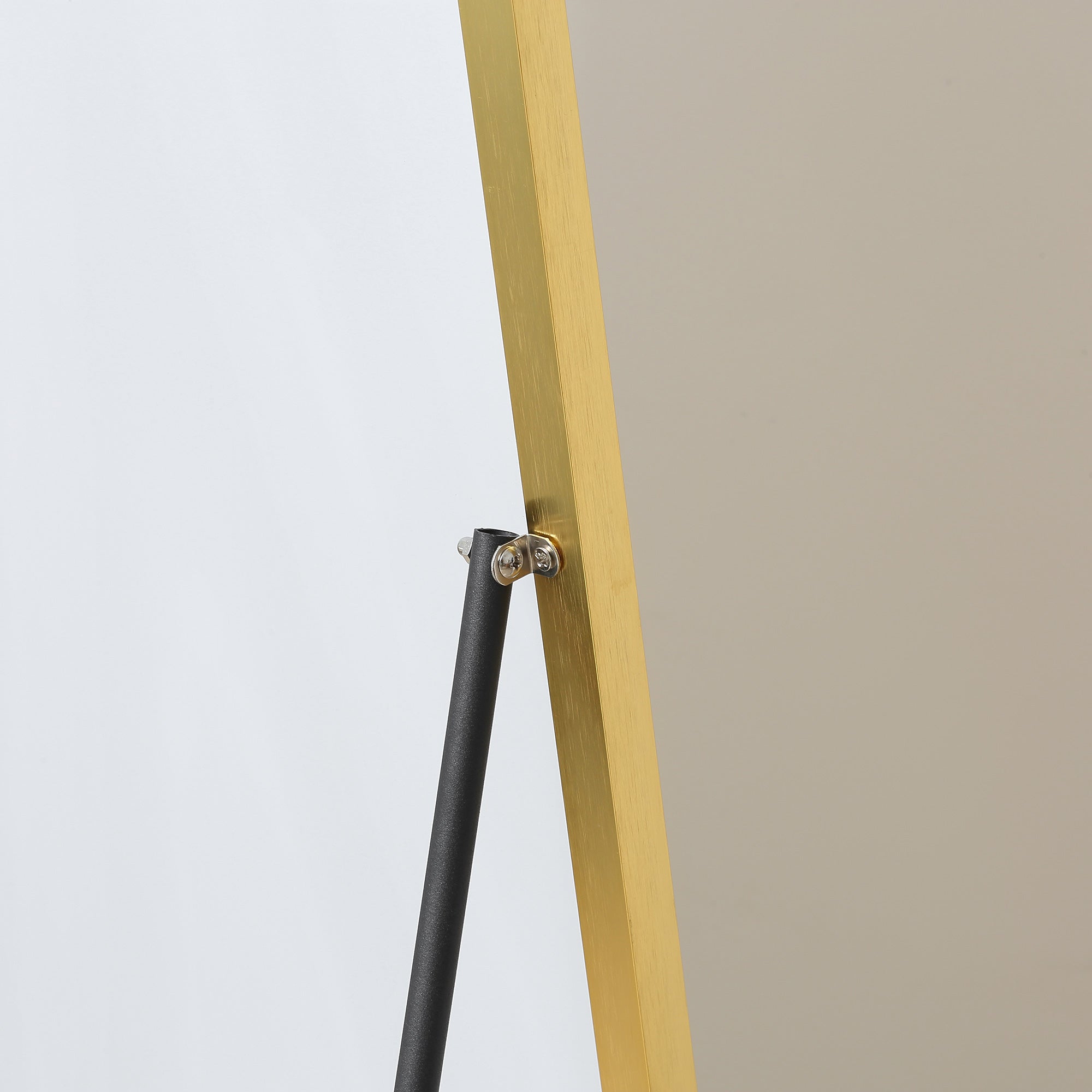 HOMCOM 63"x20" Full Length Mirror, Floor Standing, Wall-Mounted or Leaning Against Wall Tall Mirror with Support Frame, Rectangular Full Body Mirror for Bedroom, Living Room, Gold