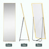 HOMCOM 63"x20" Full Length Mirror, Floor Standing, Wall-Mounted or Leaning Against Wall Tall Mirror with Support Frame, Rectangular Full Body Mirror for Bedroom, Living Room, Gold
