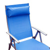Outsunny Heavy-duty Adjustable Folding Reclining Chair Outdoor Sun Lounger Patio Chaise Lounge Garden Beach Gravity Lounge with Pillow, 7 Adjustable Backrest Positions, Blue