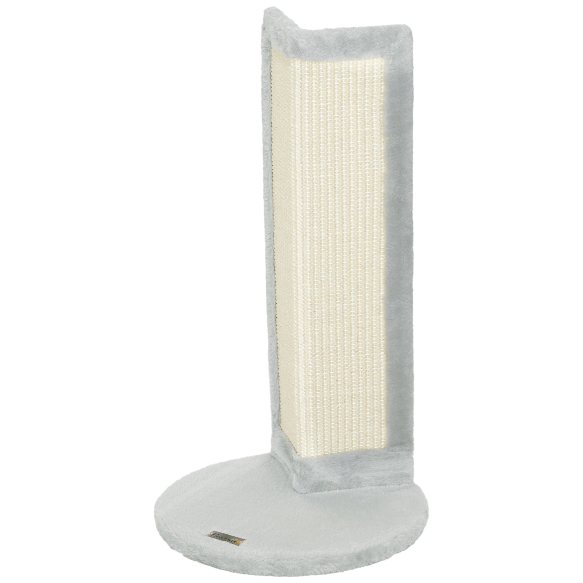 PawHut Cat Scratching Post, 56cm Corner Cat Scratch Post with Sisal Scratching Pad, for Indoor Corners, Table Corners, Sofa Corners, Grey