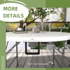 Outsunny Φ48" Folding Patio Table, Outdoor HDPE Picnic Table, Card Table for 6, Round Folding Banquet with Metal Frame, White