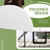 Outsunny Φ48" Folding Patio Table, Outdoor HDPE Picnic Table, Card Table for 6, Round Folding Banquet with Metal Frame, White