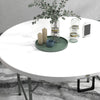 Outsunny Φ48" Folding Patio Table, Outdoor HDPE Picnic Table, Card Table for 6, Round Folding Banquet with Metal Frame, White