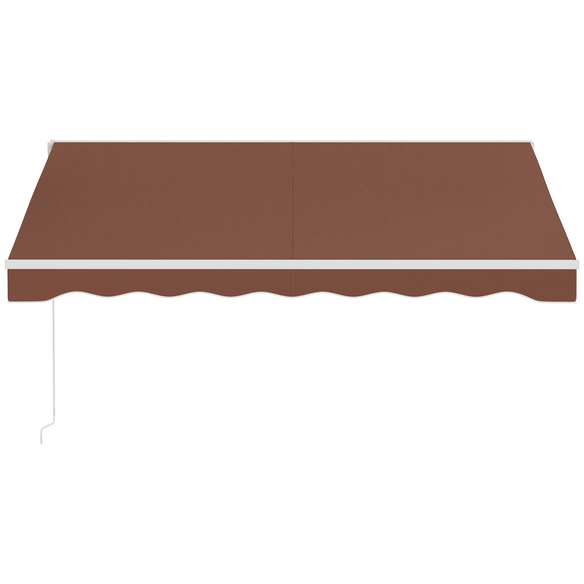 Outsunny 10' x 8' Electric Awning, Retractable Awning Sun Shade Shelter with Remote Controller, Manual Crank Handle and Aluminum Frame, for Deck, Balcony, Yard, Coffee