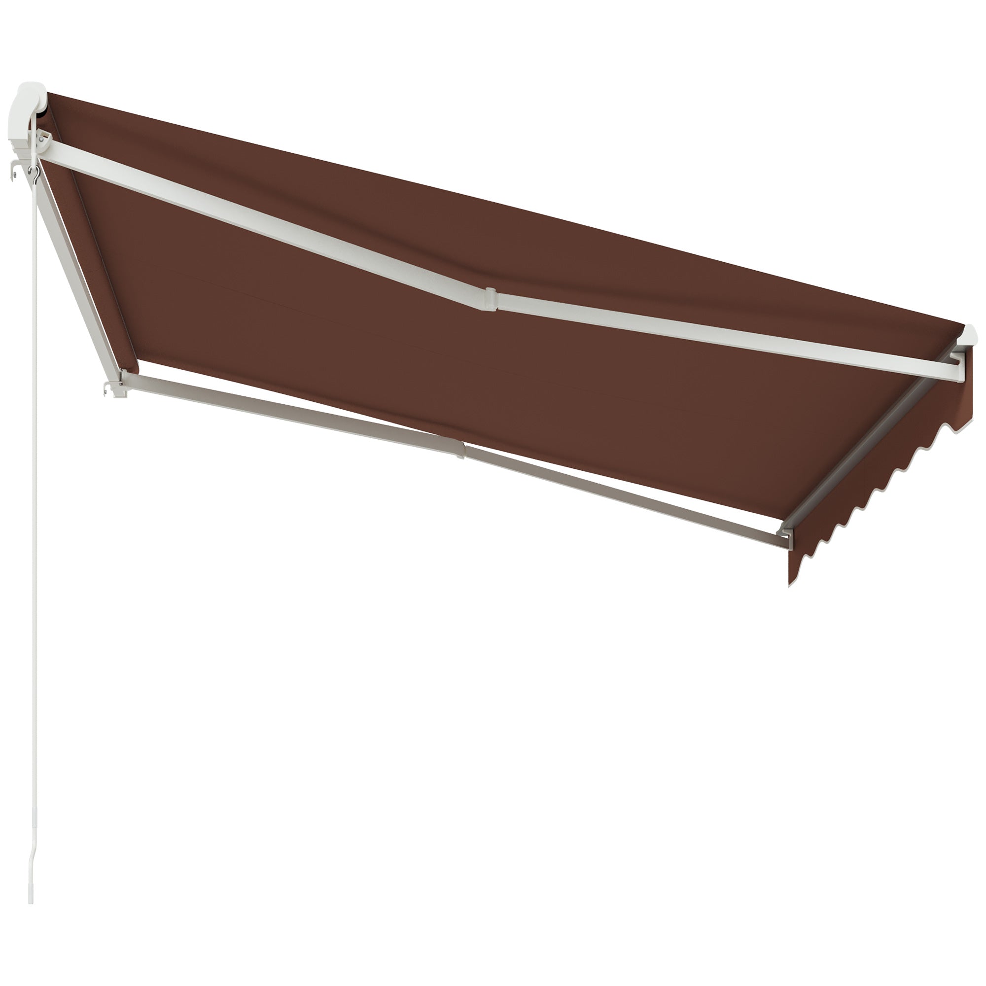 Outsunny 10' x 8' Electric Awning, Retractable Awning Sun Shade Shelter with Remote Controller, Manual Crank Handle and Aluminum Frame, for Deck, Balcony, Yard, Coffee