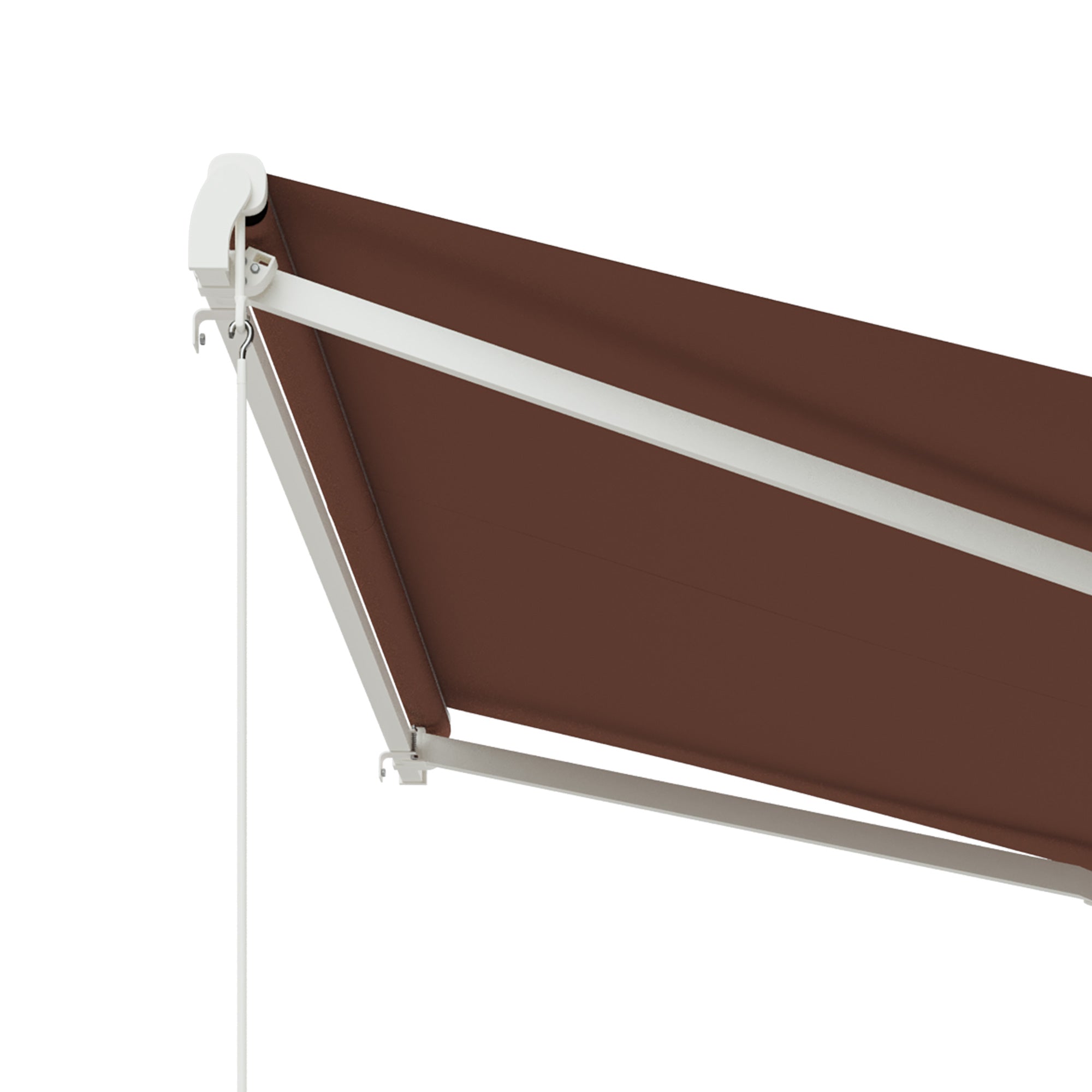 Outsunny 10' x 8' Electric Awning, Retractable Awning Sun Shade Shelter with Remote Controller, Manual Crank Handle and Aluminum Frame, for Deck, Balcony, Yard, Coffee