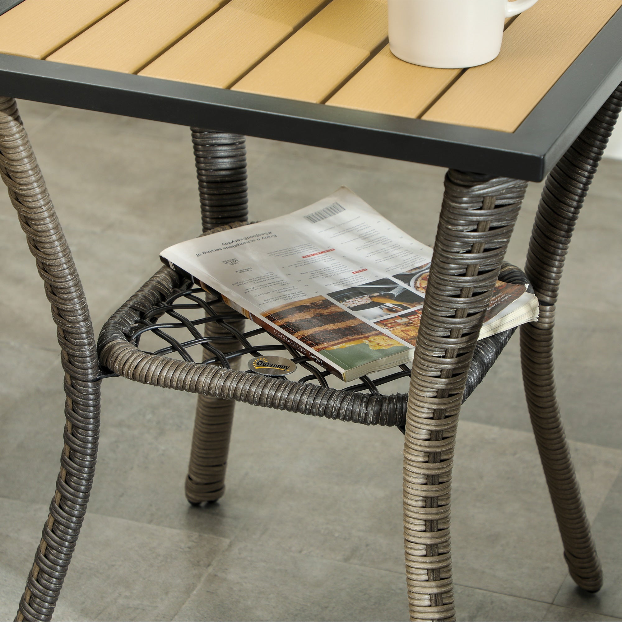 Outsunny 3 Pieces Wicker Patio Furniture Set, Rattan Bistro Set with Swivel Glider Chairs, Cushions, Bistro Table Set Outdoor Patio Conversation Set for Porch Balcony, Grey
