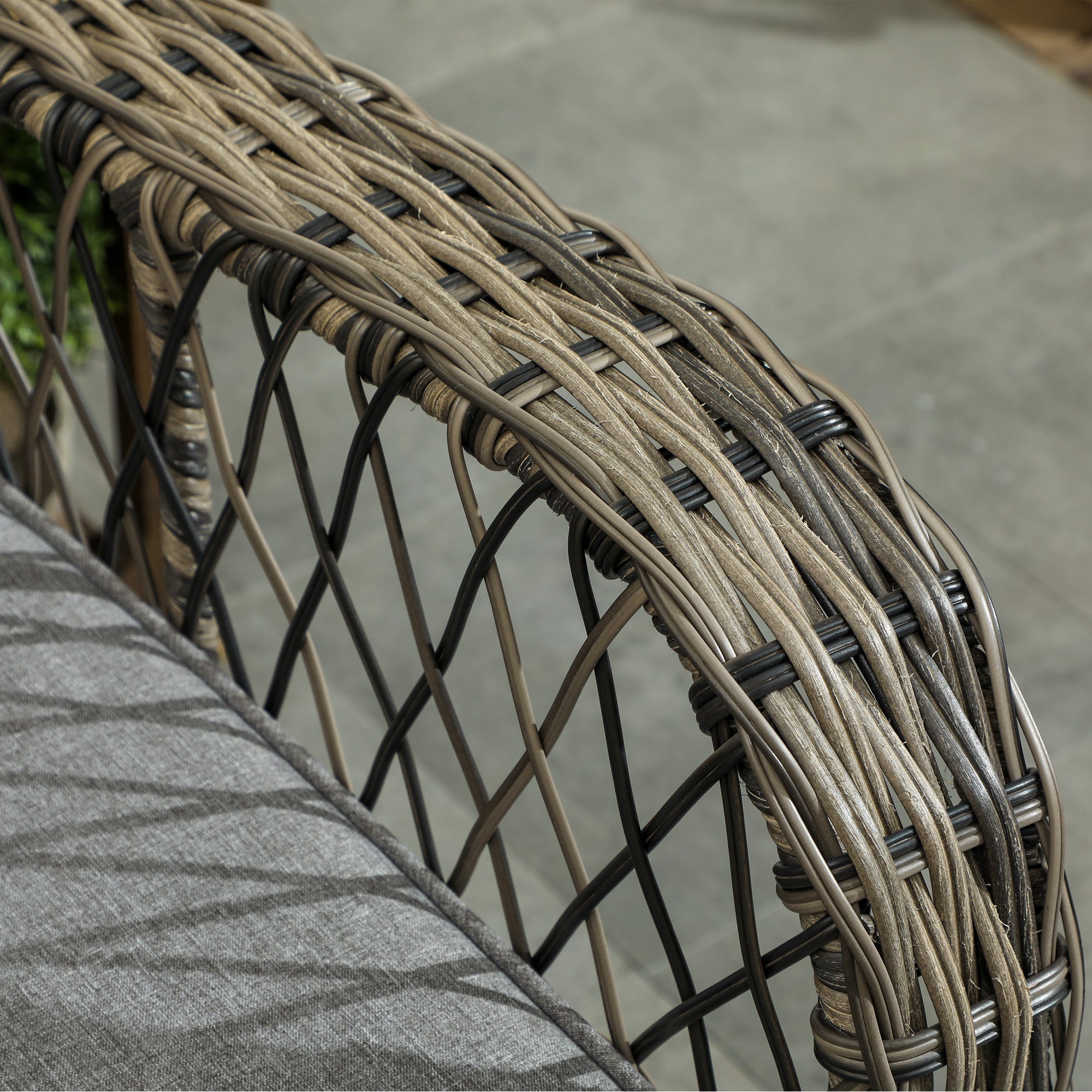 Outsunny 3 Pieces Wicker Patio Furniture Set, Rattan Bistro Set with Swivel Glider Chairs, Cushions, Bistro Table Set Outdoor Patio Conversation Set for Porch Balcony, Grey