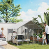 PawHut 94.5" Extra Large Catio Outdoor Cat Enclosure, Walk In Cat Cage with Waterproof Cover, 2 Resting Boxes, 7 Platforms, Metal Chicken Run Hen House Rabbit Hutch for Outside