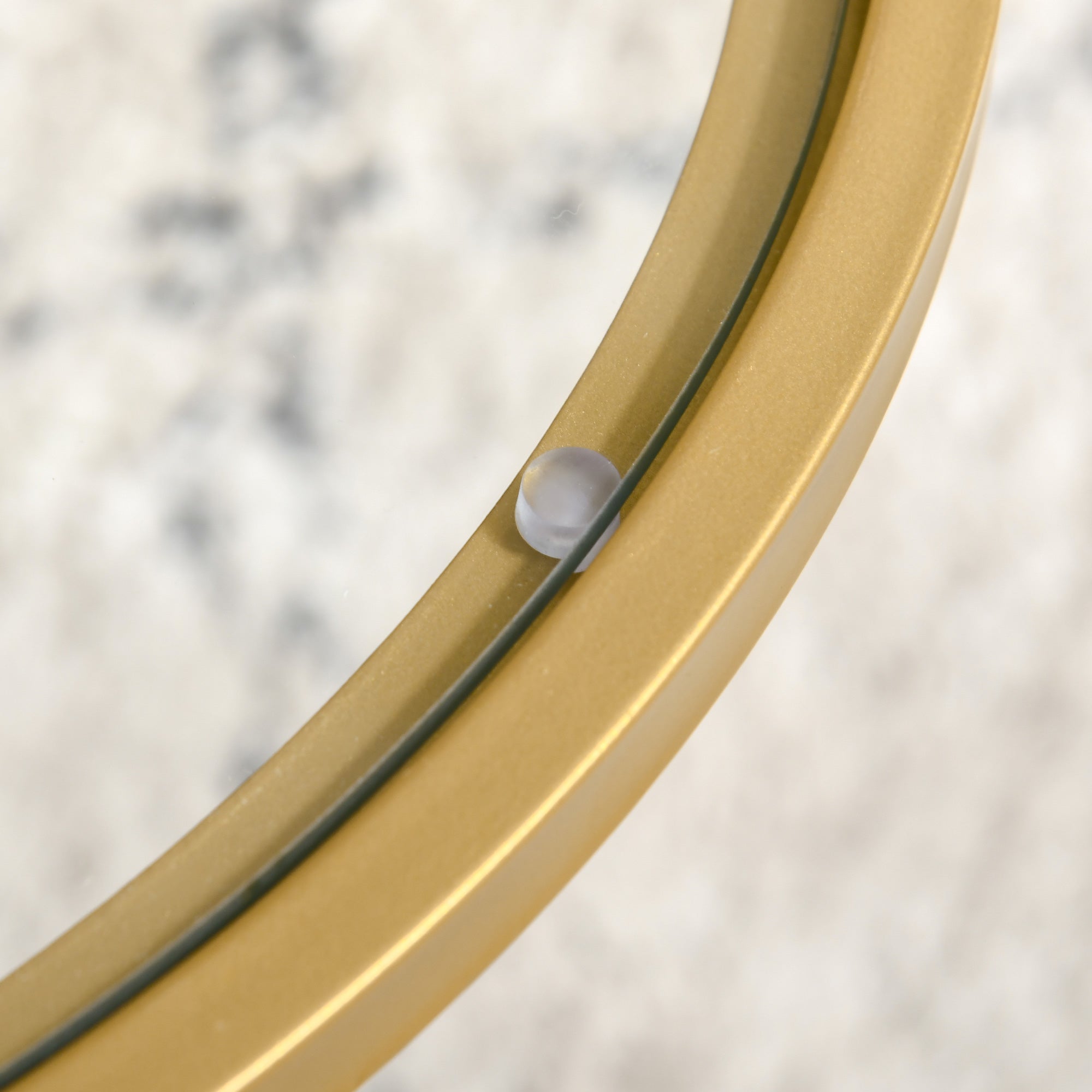 HOMCOM Set of 2 Nesting Coffee Tables with Metal Base, Round Side Table with Tempered Glass Tabletop for Living Room, Bedroom, Gold