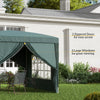Outsunny 10'x10' Outdoor Pop Up Party Tent Gazebo Canopy with Carrying Bag (Green)
