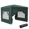 Outsunny 10'x10' Outdoor Pop Up Party Tent Gazebo Canopy with Carrying Bag (Green)