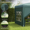 Outsunny 10'x10' Outdoor Pop Up Party Tent Gazebo Canopy with Carrying Bag (Green)
