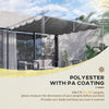 Outsunny Retractable Replacement Pergola Canopy for 10' x 10' Pergola, Pergola Cover Replacement, Dark Grey
