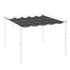 Outsunny Retractable Replacement Pergola Canopy for 10' x 10' Pergola, Pergola Cover Replacement, Dark Grey