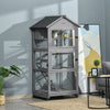 PawHut 71" Bird Cage Wooden Bird Cage Stand with Two Doors, Ladder and Pull out Tray for Finches, Dark Grey