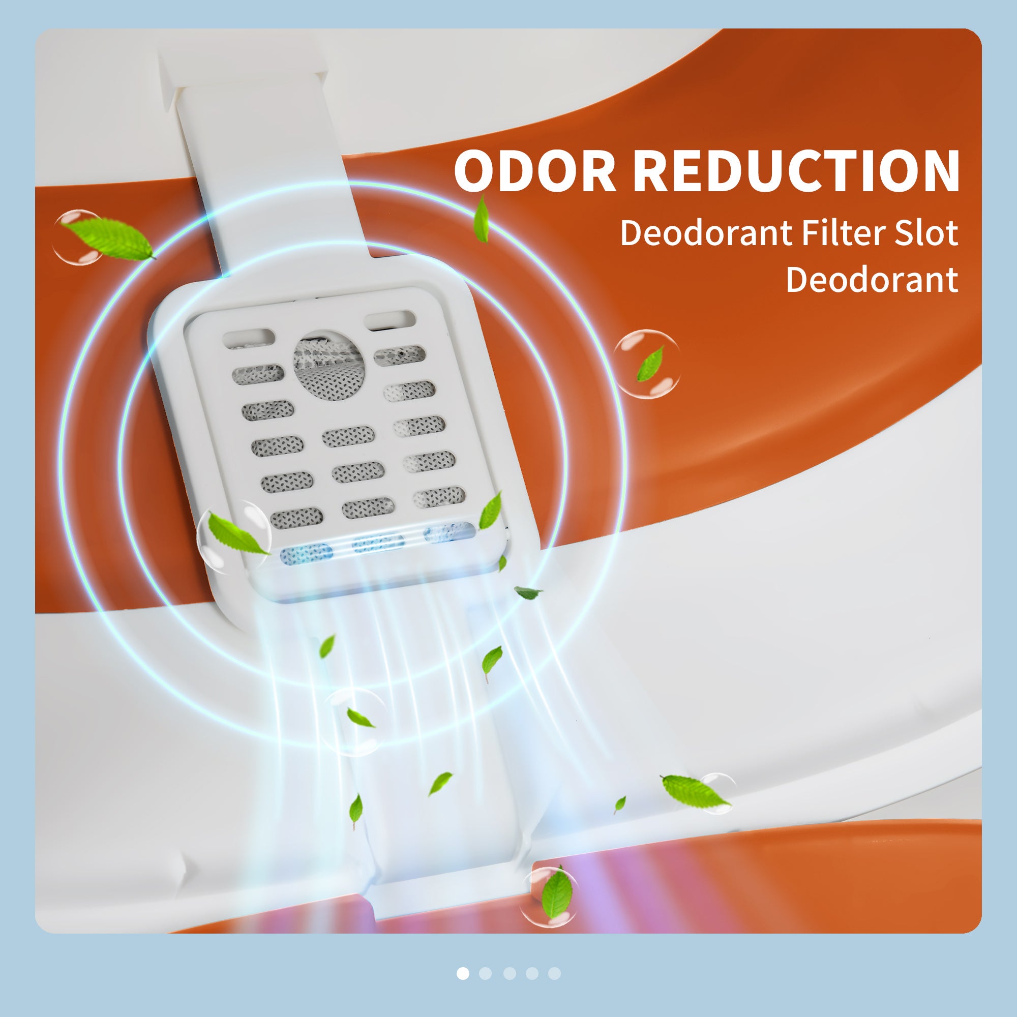 PawHut Foldable Large Cat Litter Box with Lid, Covered Kitten Litter Box w/ Automatic Cat Litter-Proof Sides, Deodorization, Easy to Clean, White and Orange