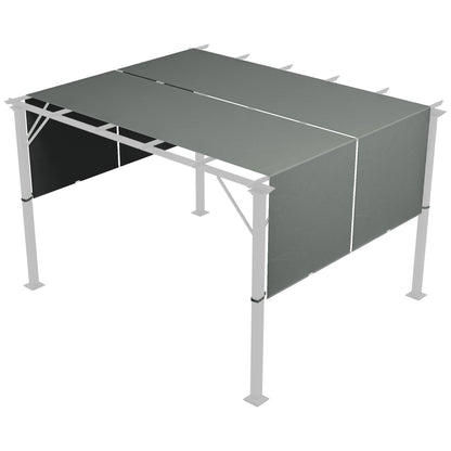 Outsunny 2 Pcs 16 x 4ft Pergola Canopy Replacement, UV Protection Pergola Shade Cover, Easy to Install, for 10 x 10ft Pergola, Dark Grey
