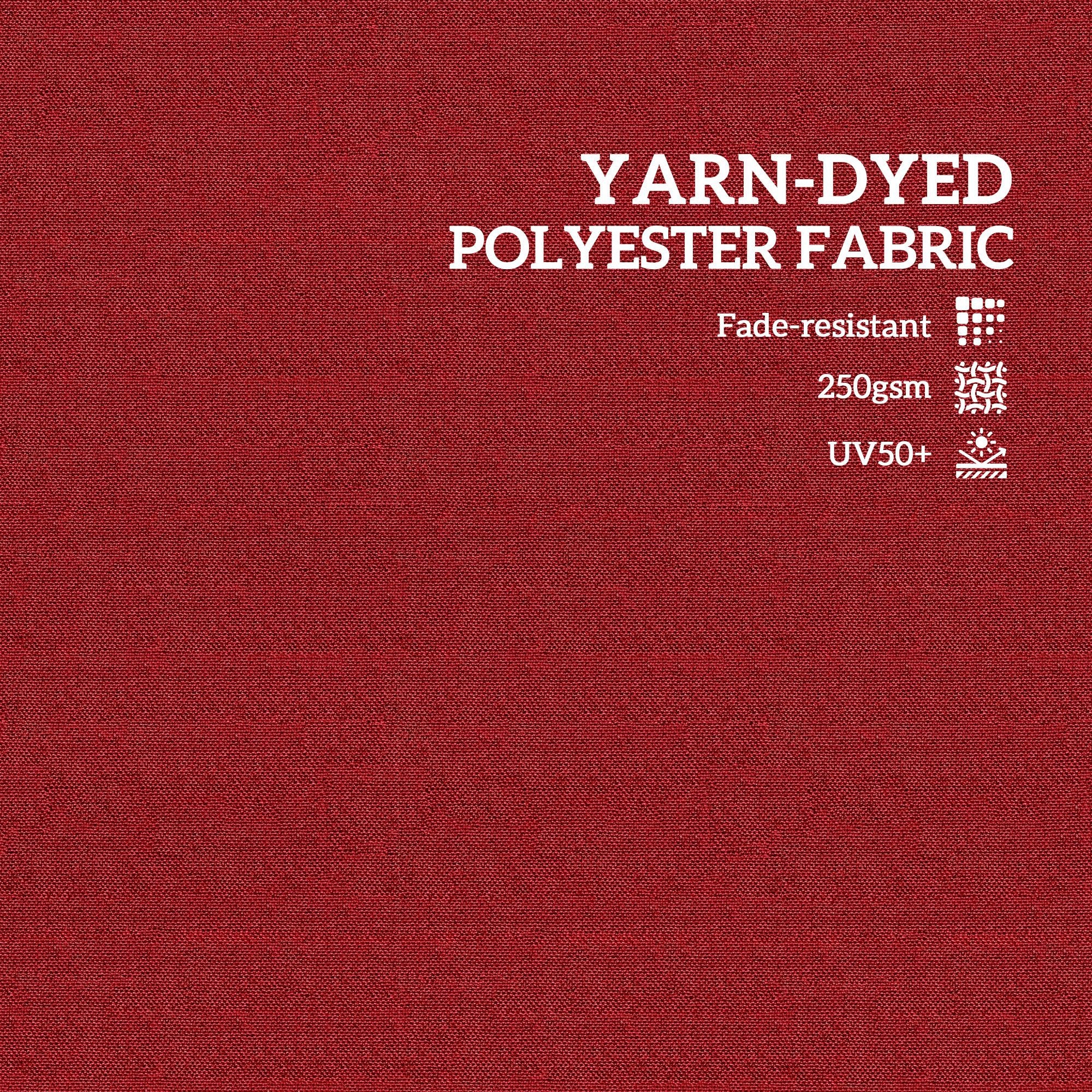 Outsunny Outdoor Chair Cushions Set of 2 for Dining Chairs, Water-Repellent and Fade-Resistant Yarn-Dyed Polyester, Outdoor Seat Cushions with Back Cushions and Ties, Wine Red